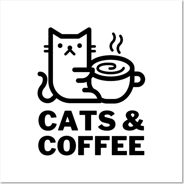 Cats And Coffee Wall Art by Adisa_store